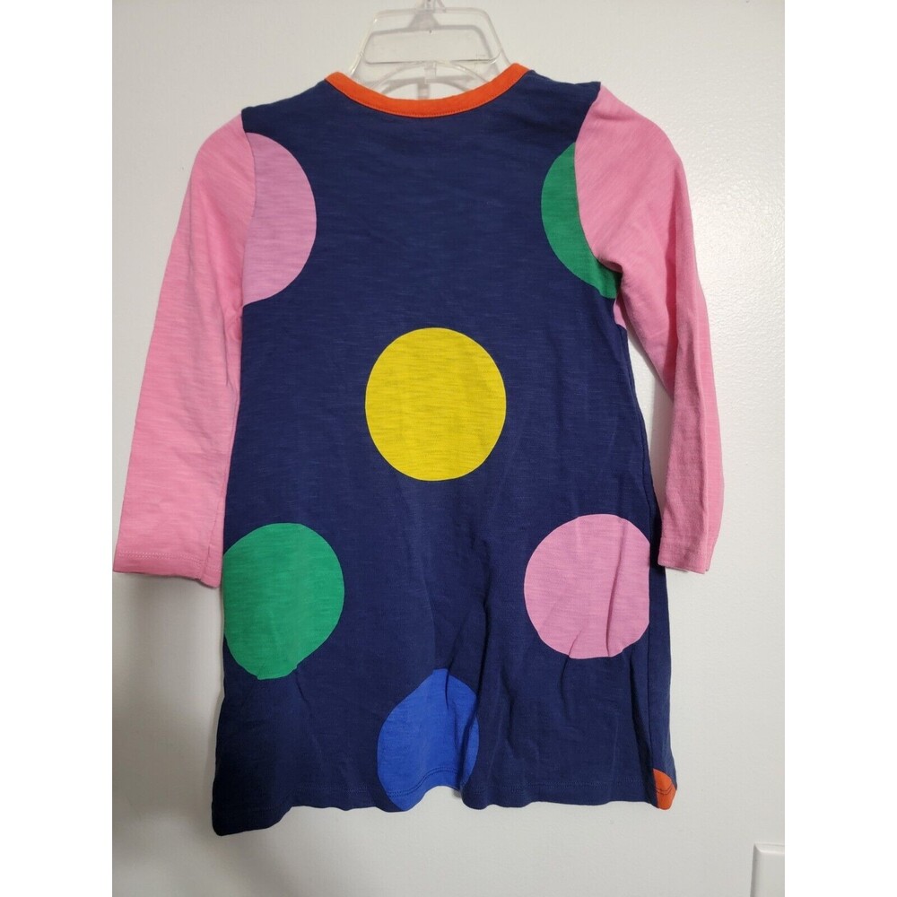 Mini Boden Lg polka dot dress For 5/6 Girls Color Block Blue Pink EUC